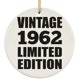 62nd Birthday Vintage 1962 Limited Edition - Circle Ornament