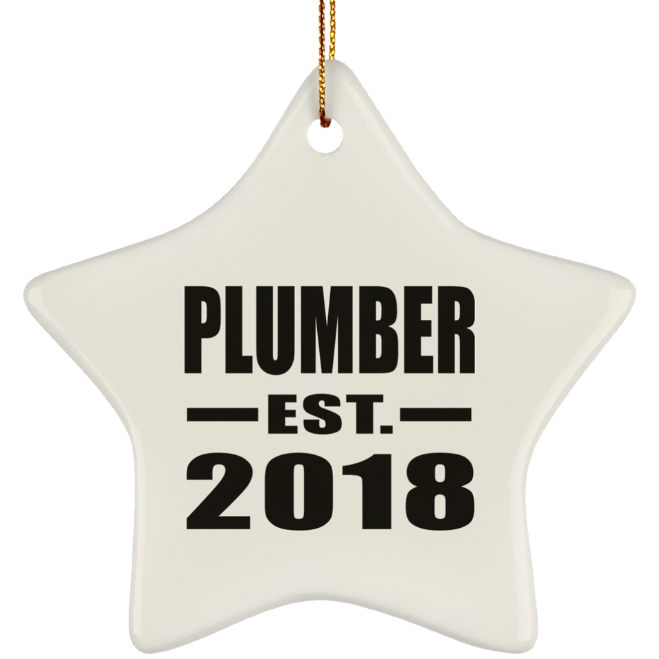 Plumber Established EST. 2018 - Star Ornament