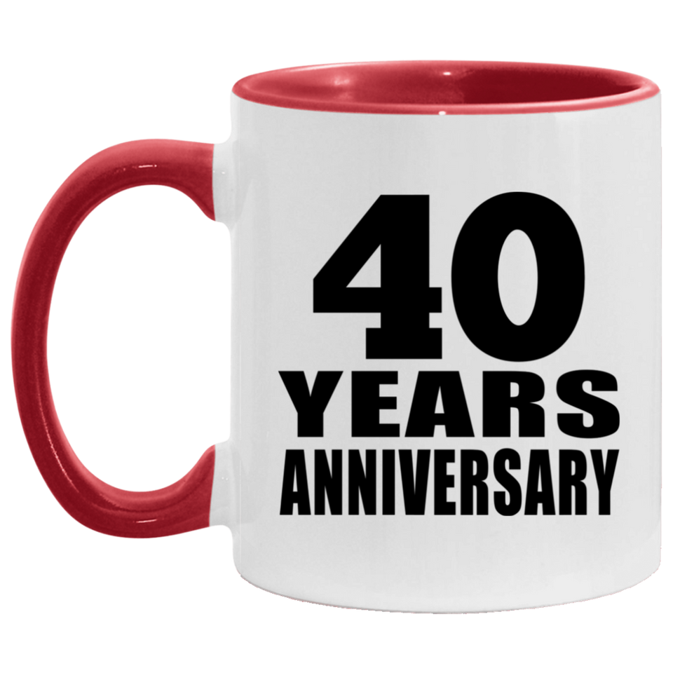 40th Anniversary 40 Years - 11oz Accent Mug Red