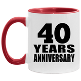 40th Anniversary 40 Years - 11oz Accent Mug Red