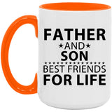 Father and Son, Best Friends For Life - 15oz Accent Mug Orange