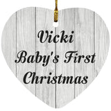 Vicki Baby's First Christmas - Heart Ornament F
