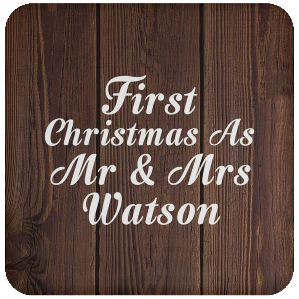 First Christmas As Mr & Mrs Watson - Drink Coaster D