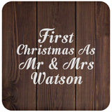First Christmas As Mr & Mrs Watson - Drink Coaster D