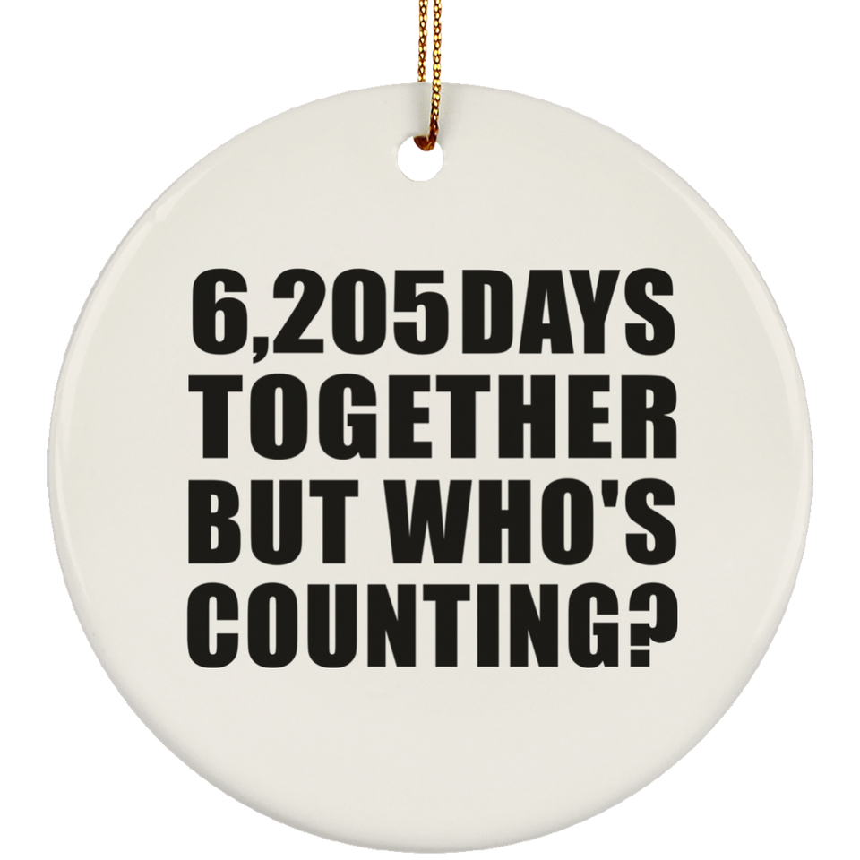 17th Anniversary 6,205 Days Together But Who's Counting - Circle Ornament