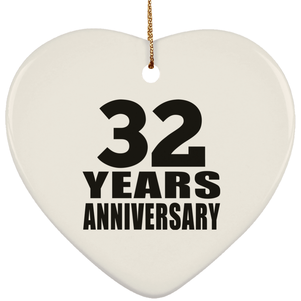 32nd Anniversary 32 Years - Heart Ornament