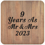 9 Years As Mr & Mrs 2023 - Drink Coaster C