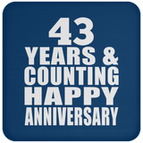 Happy 43rd Anniversary 43 Years & Counting - Drink Coaster