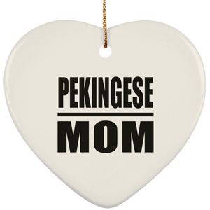 Pekingese Mom - Heart Ornament
