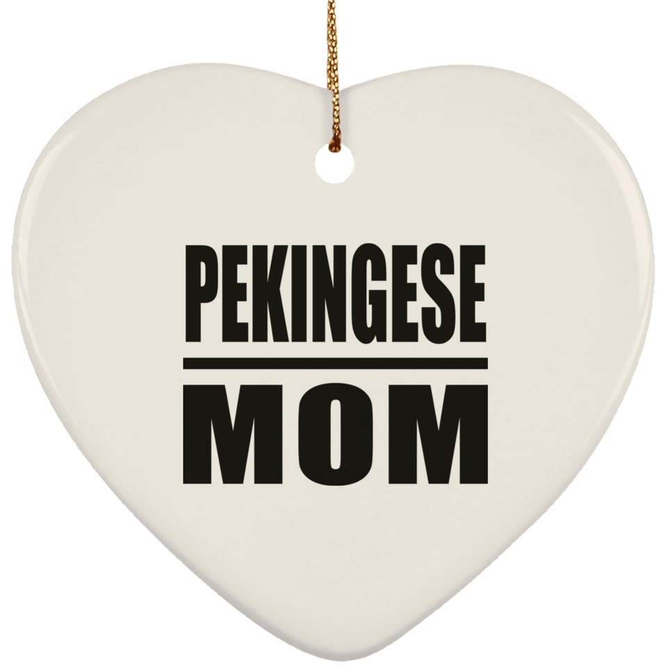 Pekingese Mom - Heart Ornament