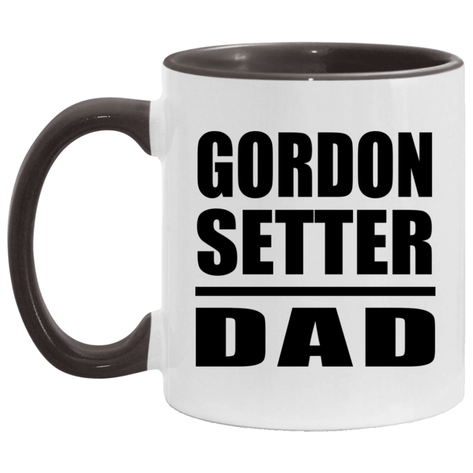 Gordon Setter Dad - 11oz Accent Mug Black