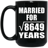 93rd Anniversary Married For Square Root of 8649 Years - 15oz Coffee Mug Black