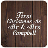 First Christmas As Mr & Mrs Campbell - Drink Coaster D