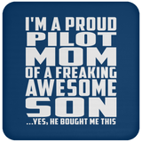 Proud Pilot Mom Of Awesome Son - Drink Coaster