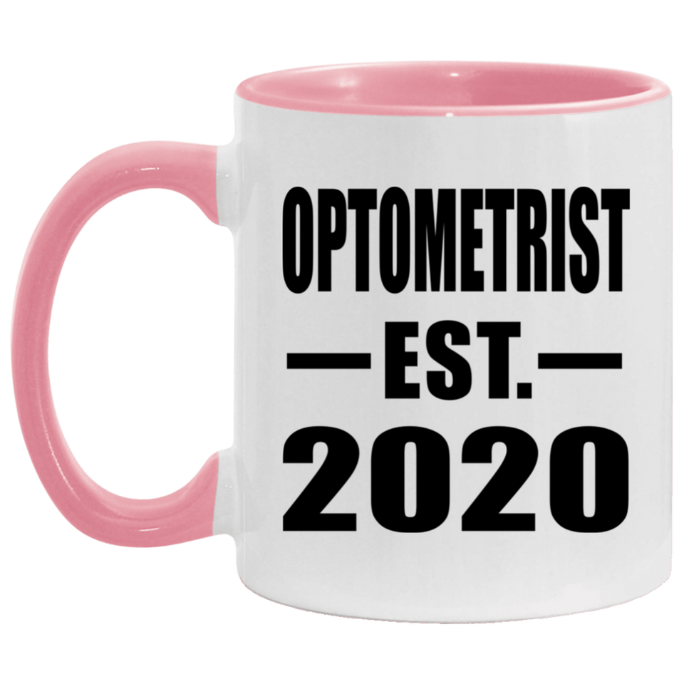 Optometrist Established EST. 2020 - 11oz Accent Mug Pink