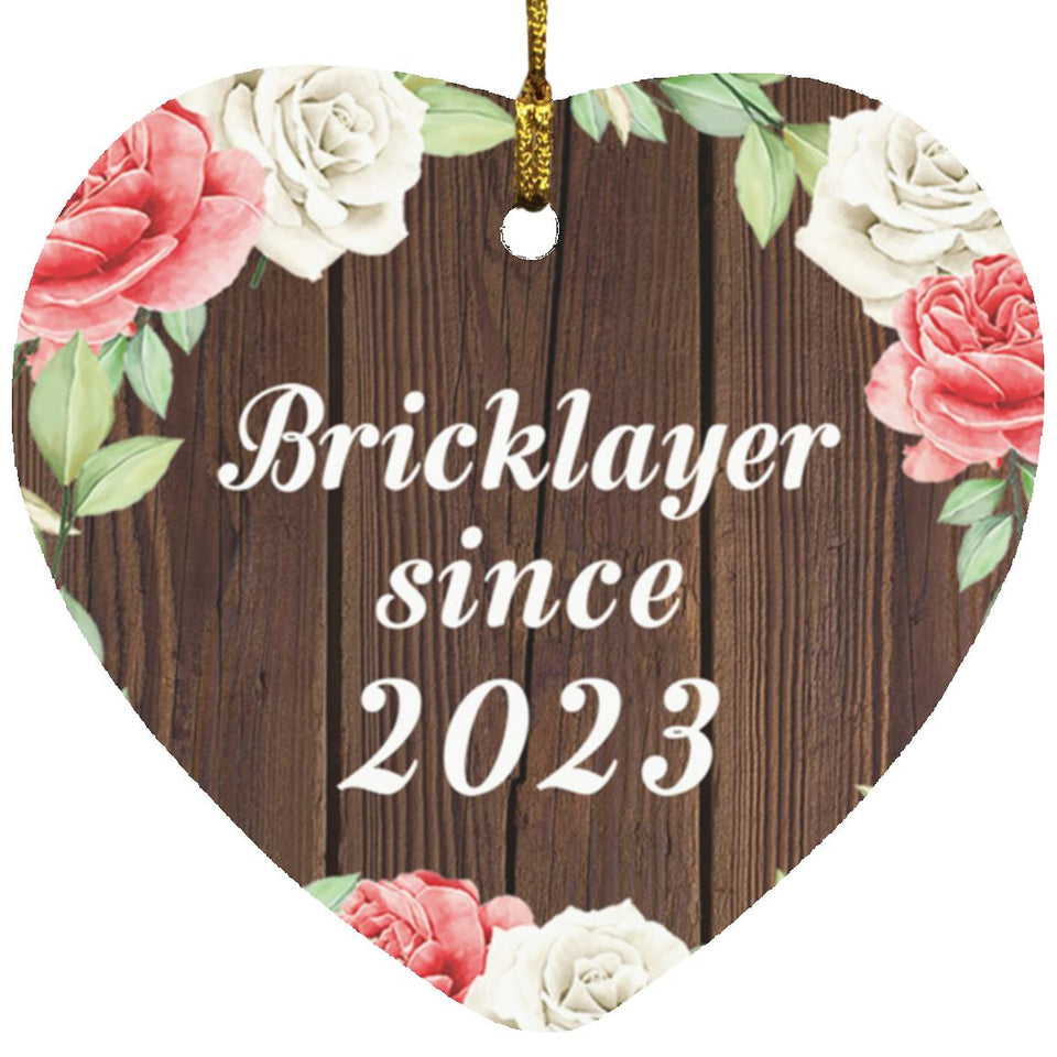 Bricklayer Since 2023 - Heart Ornament A