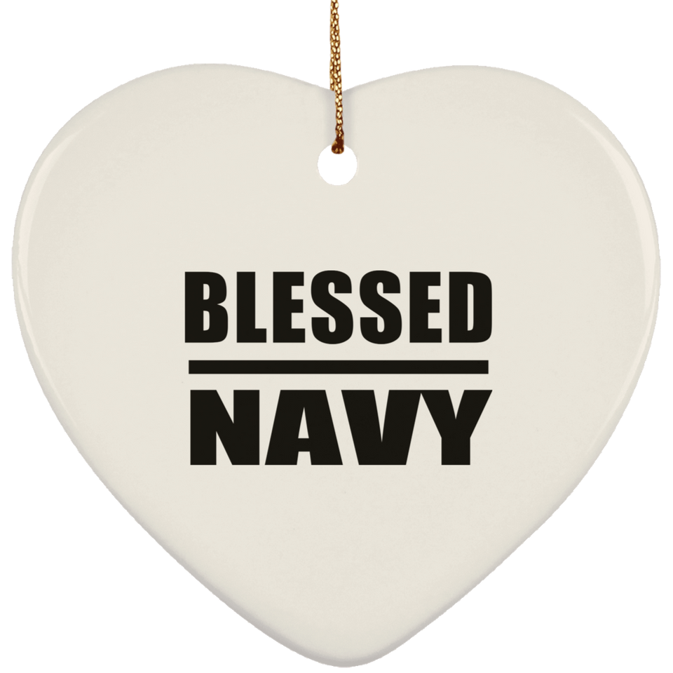 Blessed Navy - Heart Ornament