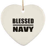 Blessed Navy - Heart Ornament