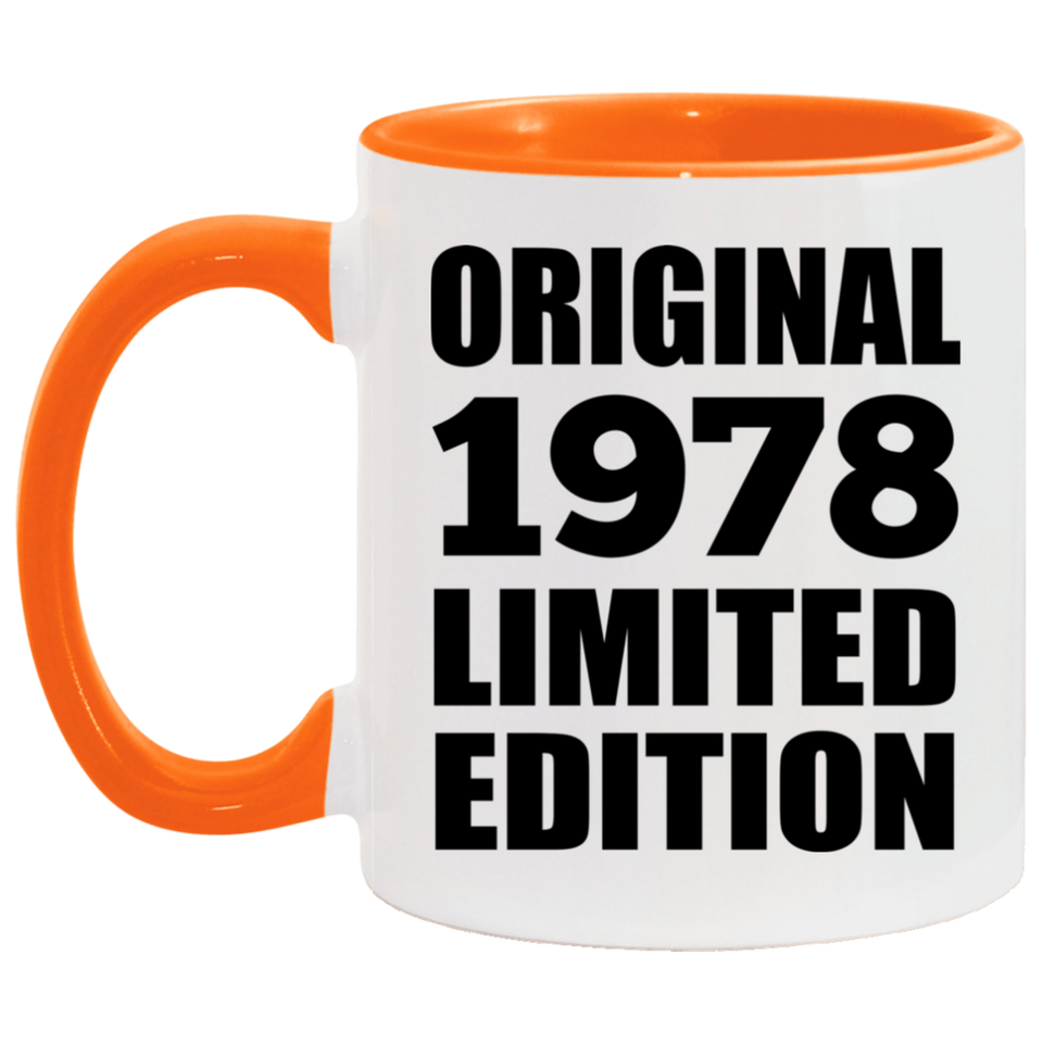 46th Birthday Original 1978 Limited Edition - 11oz Accent Mug Orange