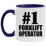 Number One #1 Forklift Operator - 11oz Accent Mug Purple
