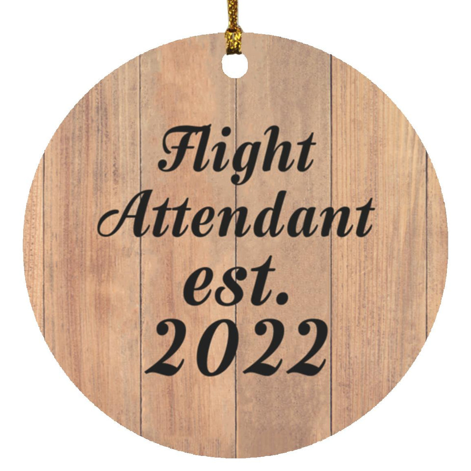 Flight Attendant Established Est. 2022 - Circle Ornament C