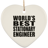 World's Best Stationary Engineer - Heart Ornament