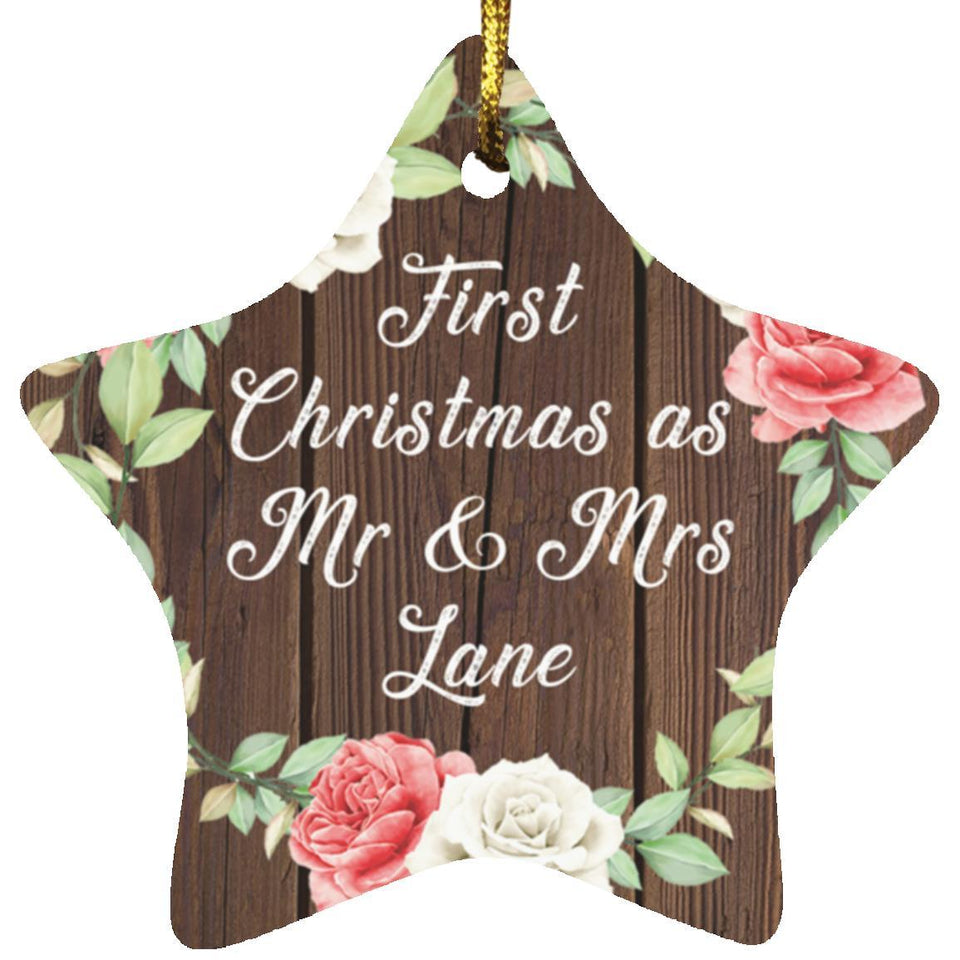 First Christmas As Mr & Mrs Lane - Star Ornament A