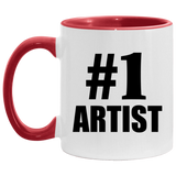 Number One #1 Artist - 11oz Accent Mug Red