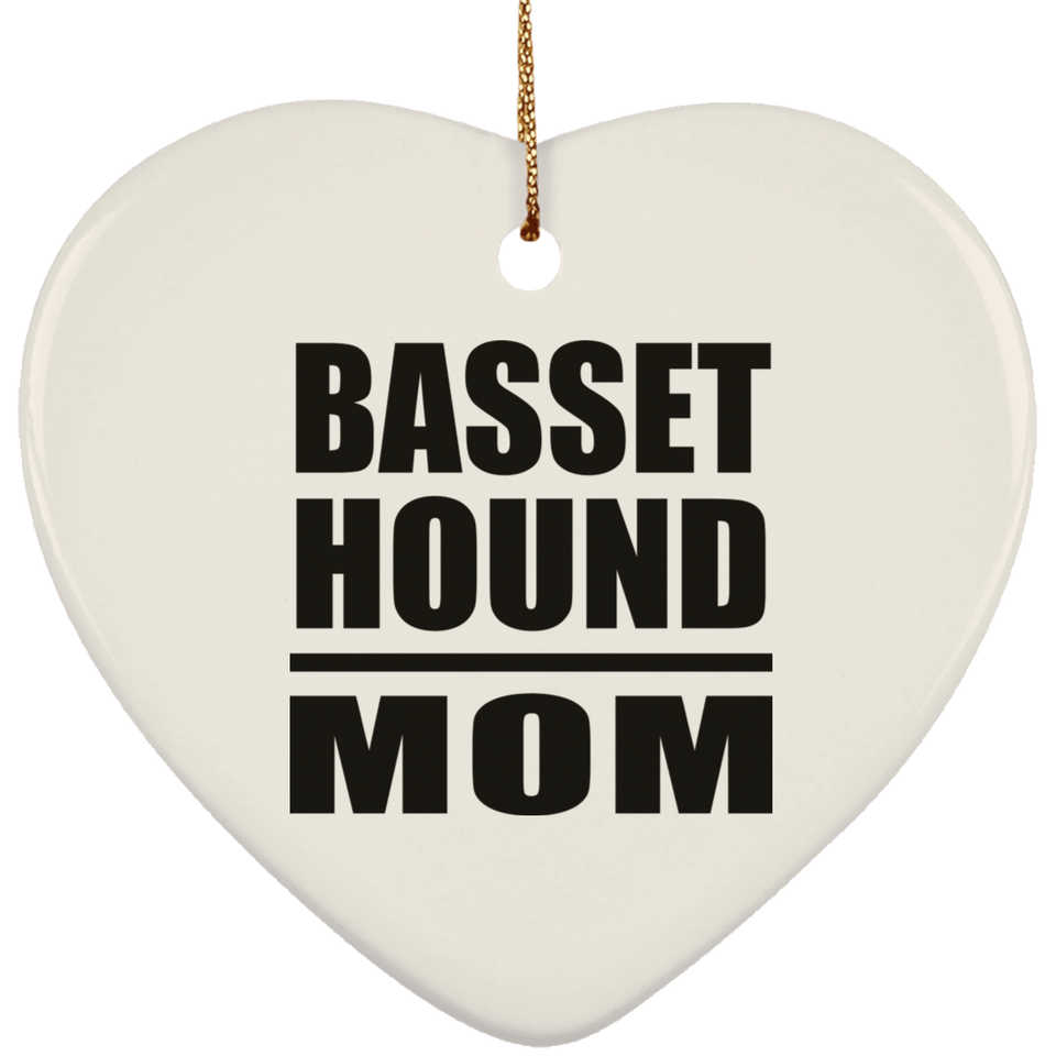 Basset Hound Mom - Heart Ornament