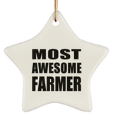 Most Awesome Farmer - Star Ornament