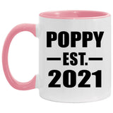 Poppy Established EST. 2021 - 11oz Accent Mug Pink