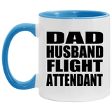 Dad Husband Flight Attendant - 11oz Accent Mug Blue
