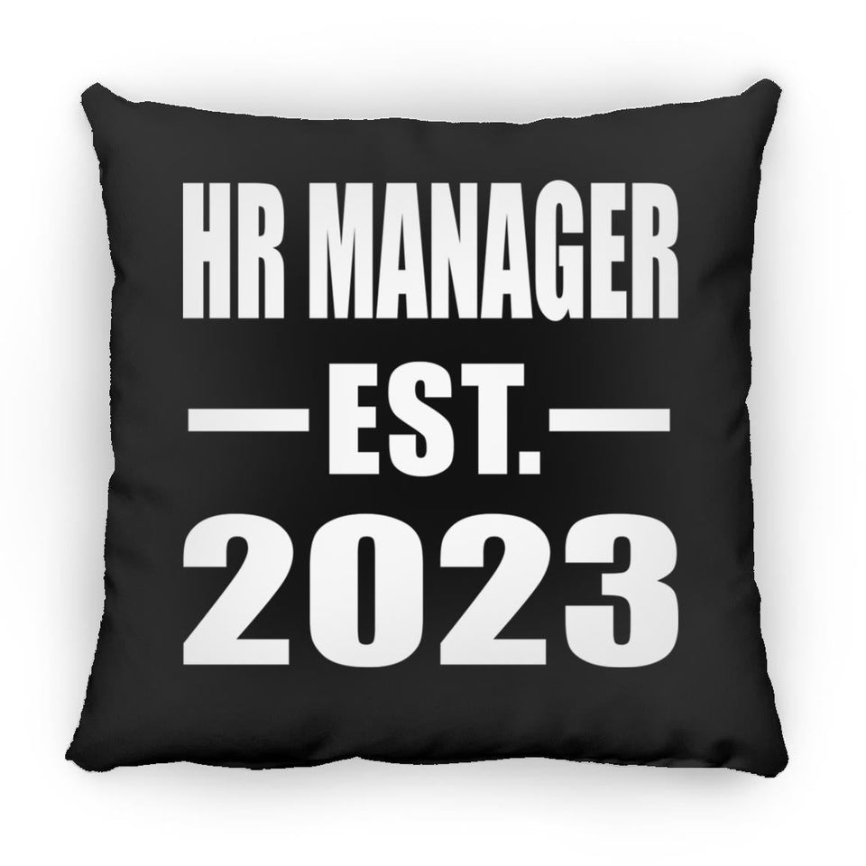 HR Manager Established EST. 2023 - Throw Pillow Black
