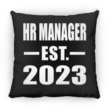 HR Manager Established EST. 2023 - Throw Pillow Black