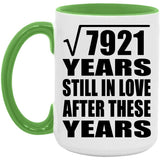 89th Anniversary Square Root of 7921 Years Still In Love - 15oz Accent Mug Green