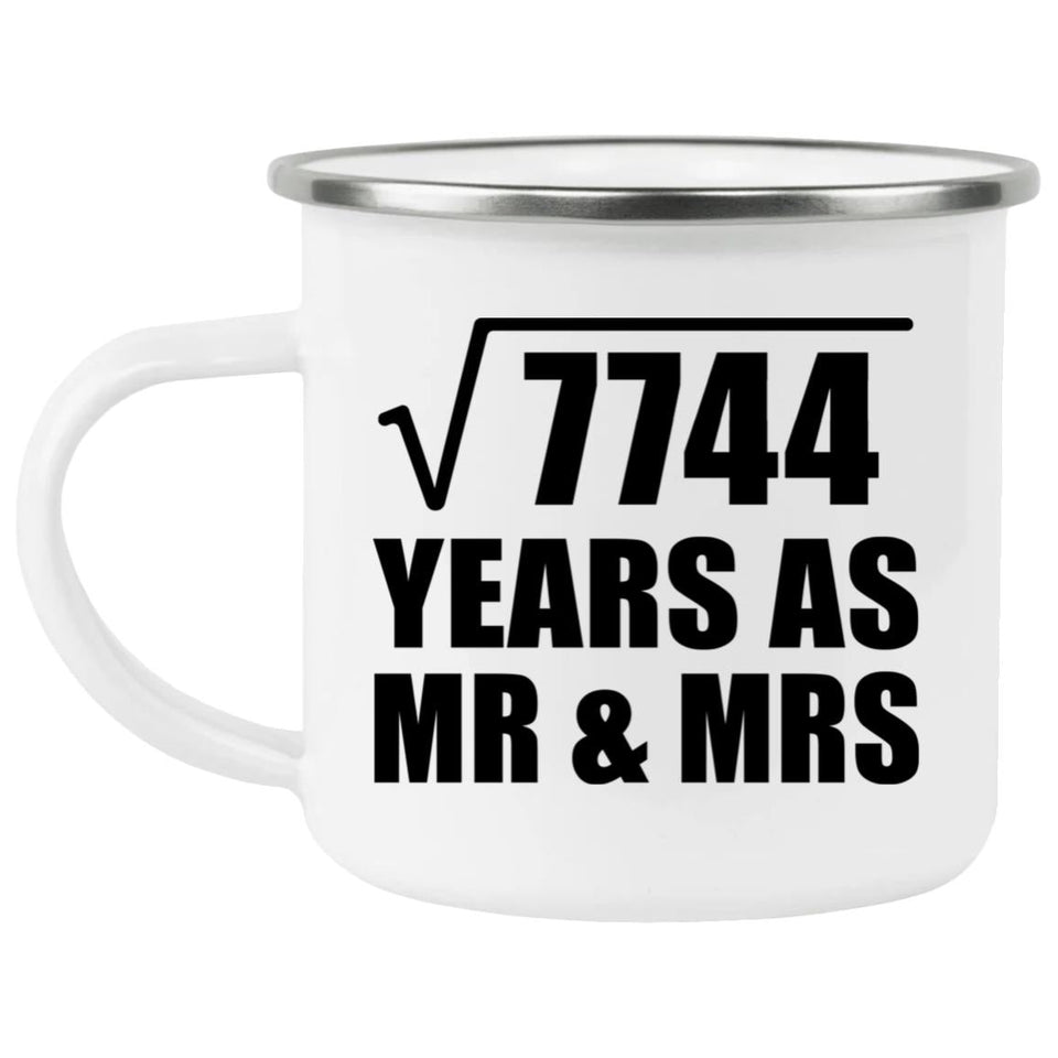 88th Anniversary Square Root of 7744 Years As Mr & Mrs - 12oz Camping Mug