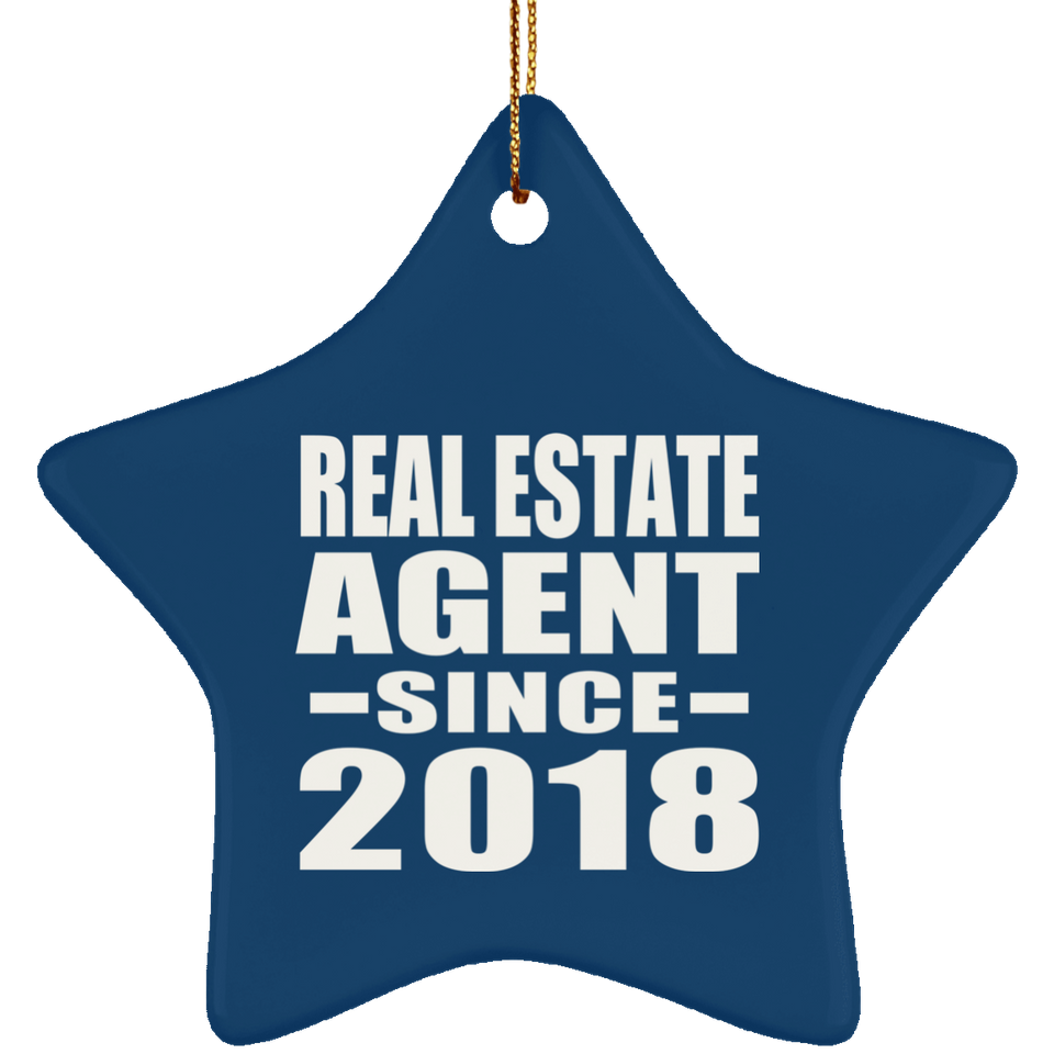 Real Estate Agent Since 2018 - Star Ornament