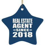 Real Estate Agent Since 2018 - Star Ornament