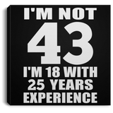 43rd Birthday I'm Not 43 I'm 18 With 25 Years Experience - Canvas Square