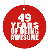 49th Birthday 49 Years Of Being Awesome - Circle Ornament
