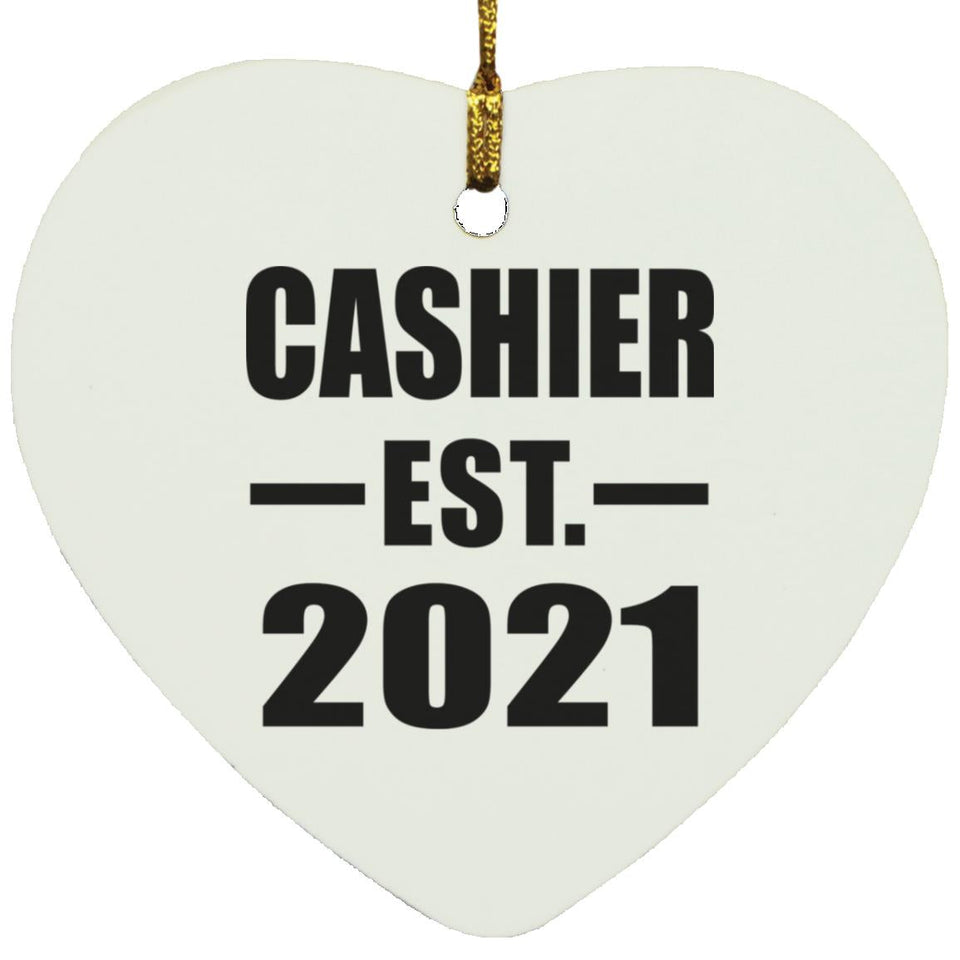Cashier Established EST. 2021 - Heart Ornament