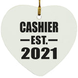 Cashier Established EST. 2021 - Heart Ornament