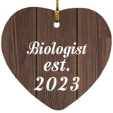 Biologist Established Est. 2023 - Heart Ornament D