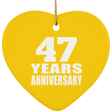 47th Anniversary 47 Years - Heart Ornament
