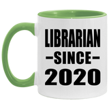 Librarian Since 2020 - 11oz Accent Mug Green