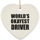 World's Okayest Driver - Heart Ornament