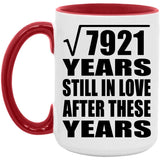 89th Anniversary Square Root of 7921 Years Still In Love - 15oz Accent Mug Red