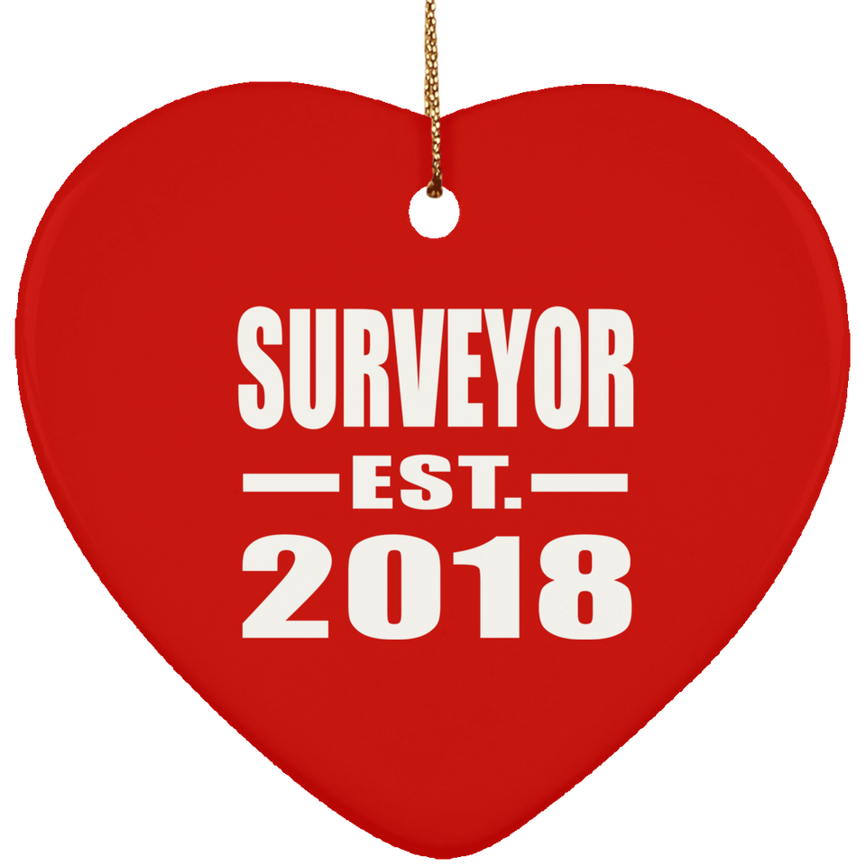 Surveyor Established EST. 2018 - Heart Ornament
