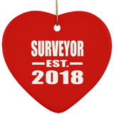 Surveyor Established EST. 2018 - Heart Ornament