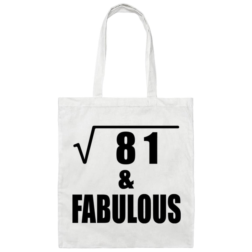 9th Birthday Square Root of 81 & Fabulous - Tote Bag White